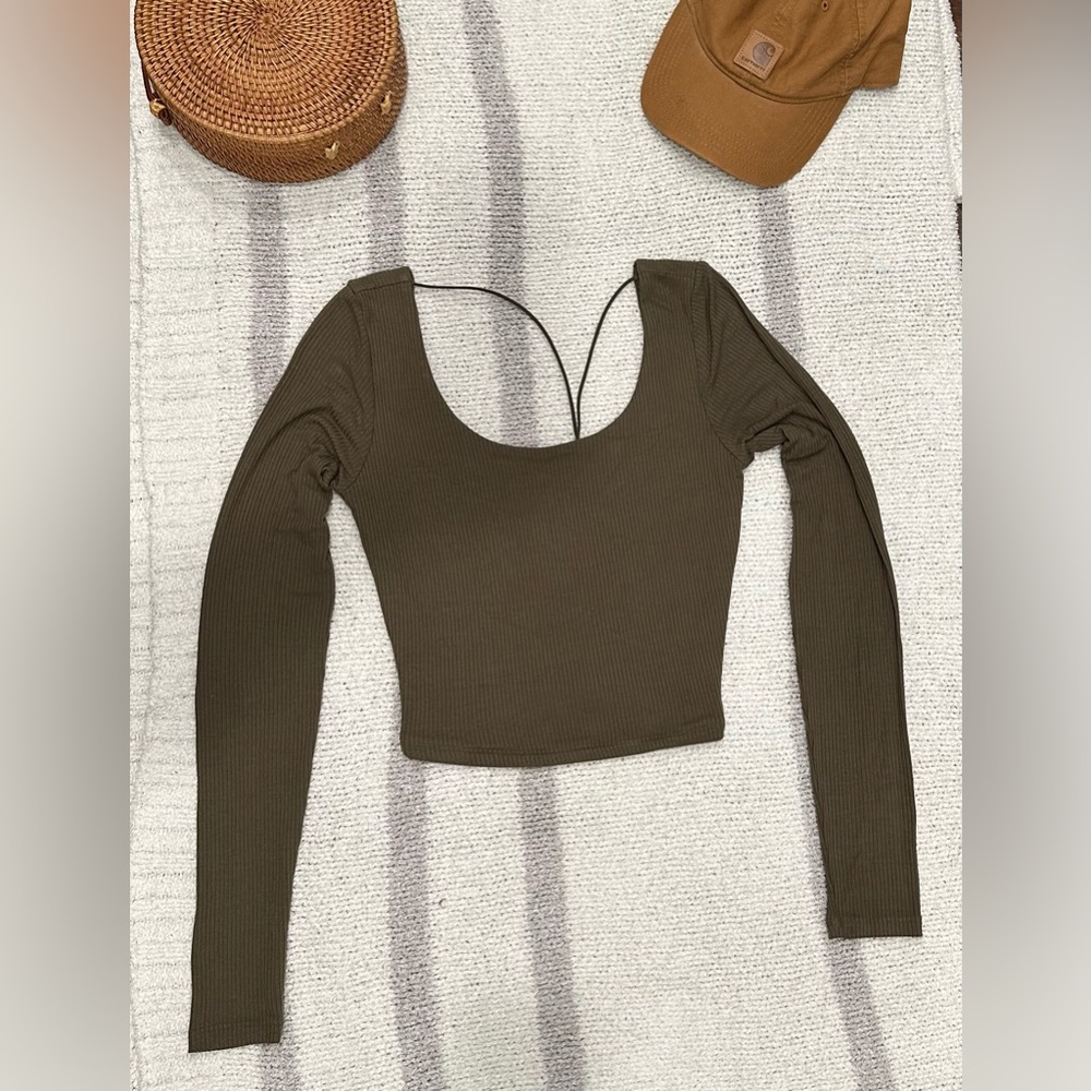 Green Open Backed Long Sleeve